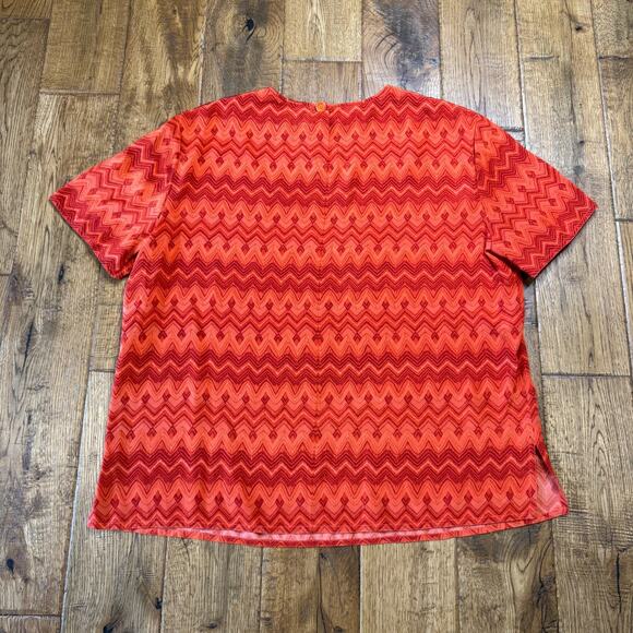 Due per Due 100% Silk 3 Pc Jacket Blouse Pants Set Womens Sz 14-16 Orange Coral - Picture 12 of 16